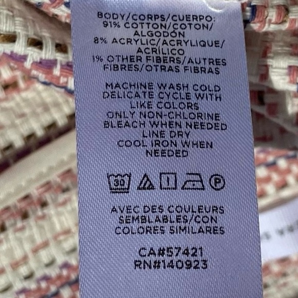 LOFT High Waist Striped Shorts - Cream and Pink - Picture 9 of 9